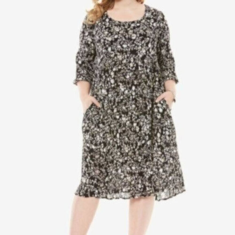NWOT Roaman’s Floral Crinkle Dress